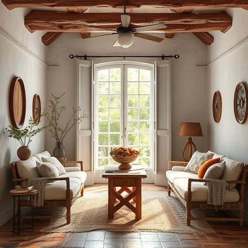Habitaci&radic;&ge;n de la Mas&radic;&ne;a Catalana con decoraci&radic;&ge;n r&radic;&ordm;stica y moderna