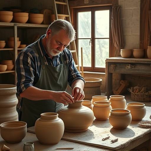 Un artesano trabajando la cer&radic;&deg;mica en un taller tradicional