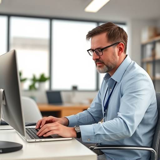 Un consultor de accesibilidad evaluando el sitio web con un lector de pantalla