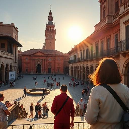 Un gu&radic;&ne;a tur&radic;&ne;stico explicando la historia de un monumento en una ciudad hist&radic;&ge;rica espa&radic;&plusmn;ola